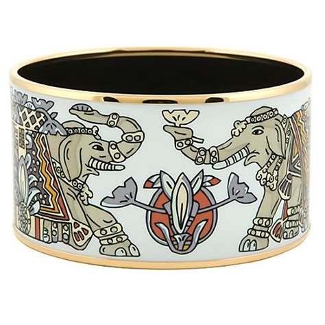 hermes white elephant bangle bracelet